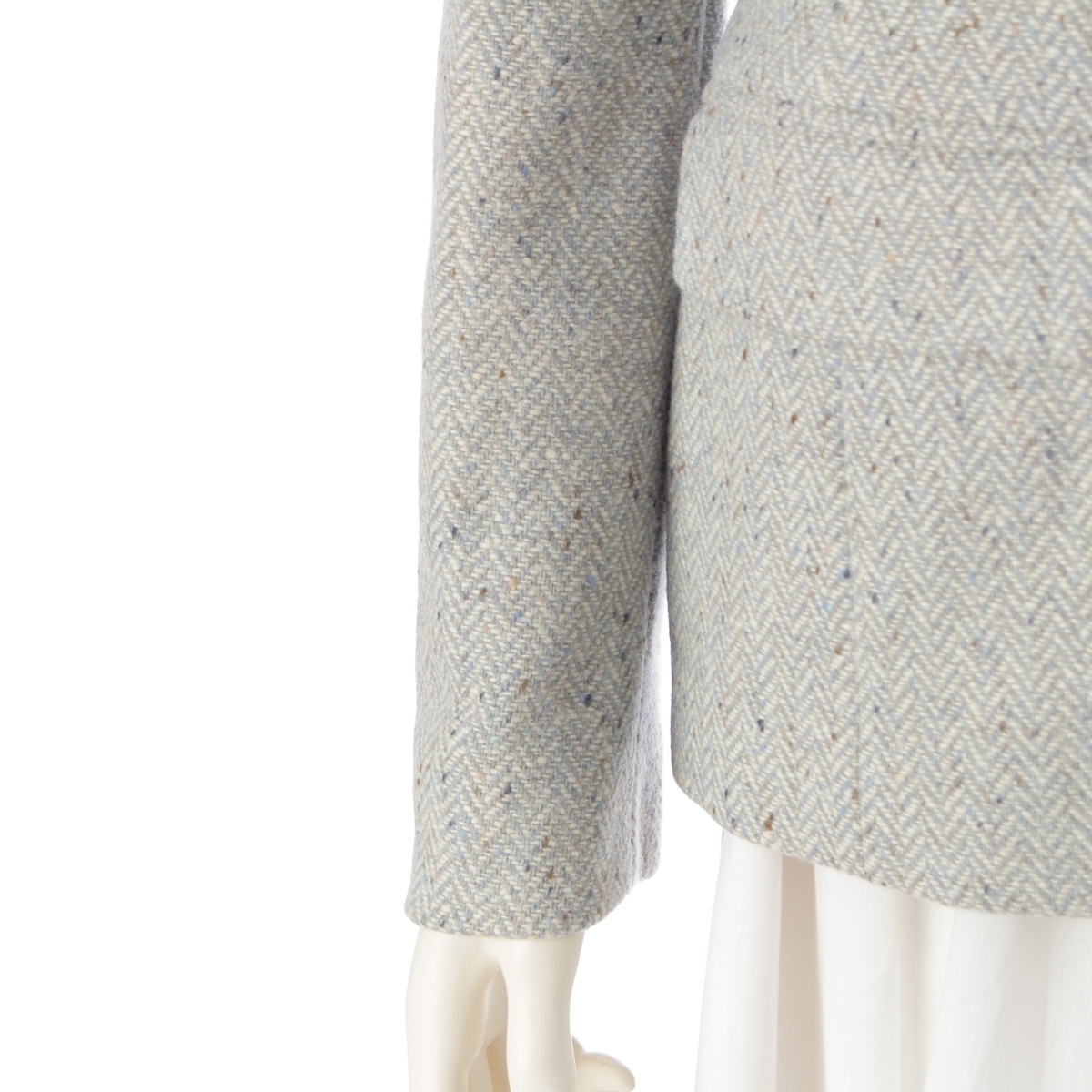 マックスマーラ ウィークエンド ウール ツイード 3B テーラードジャケット ブルー 40【中古】_画像6