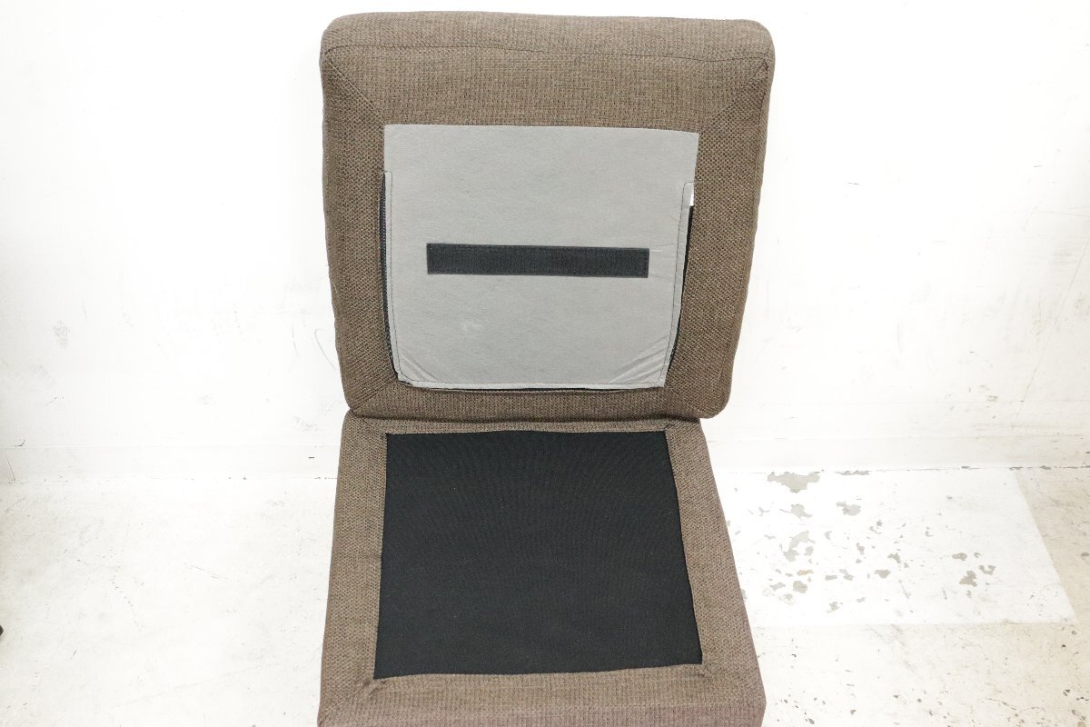 ■美品■ NOCE ノーチェ オットマン ソファ HY0861 スツール 椅子 腰掛け ファブリック 北歐スタイル コンパクト ダークブラウン A