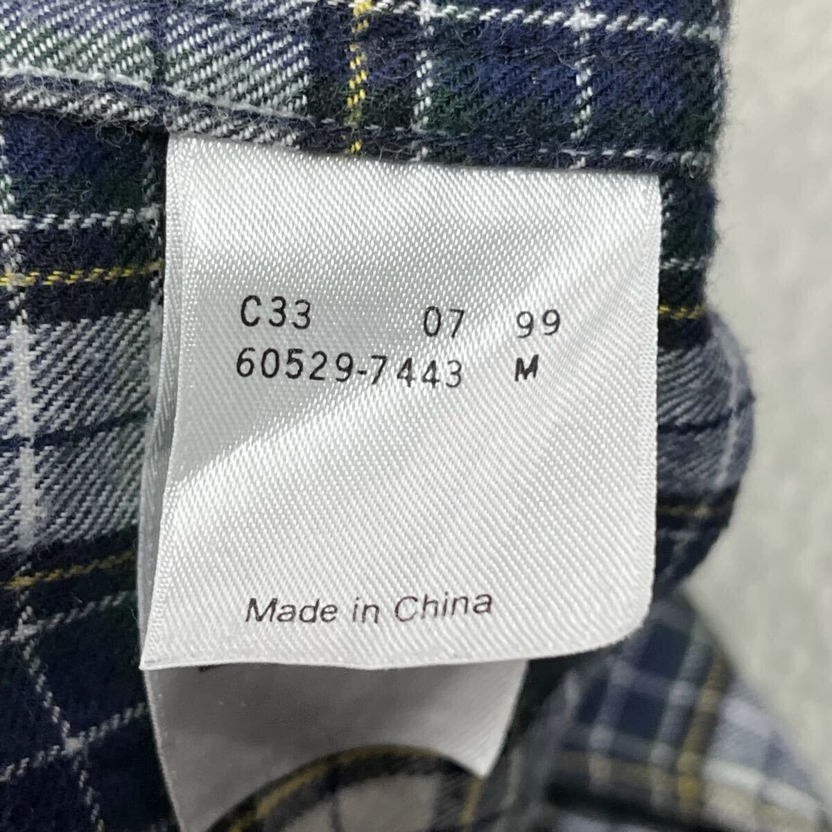 Levis original リーバイス 長袖シャツ トップス チェック柄 フランネルシャツ ネルシャツ ネイビー イエロー Mサイズ コットン_画像4