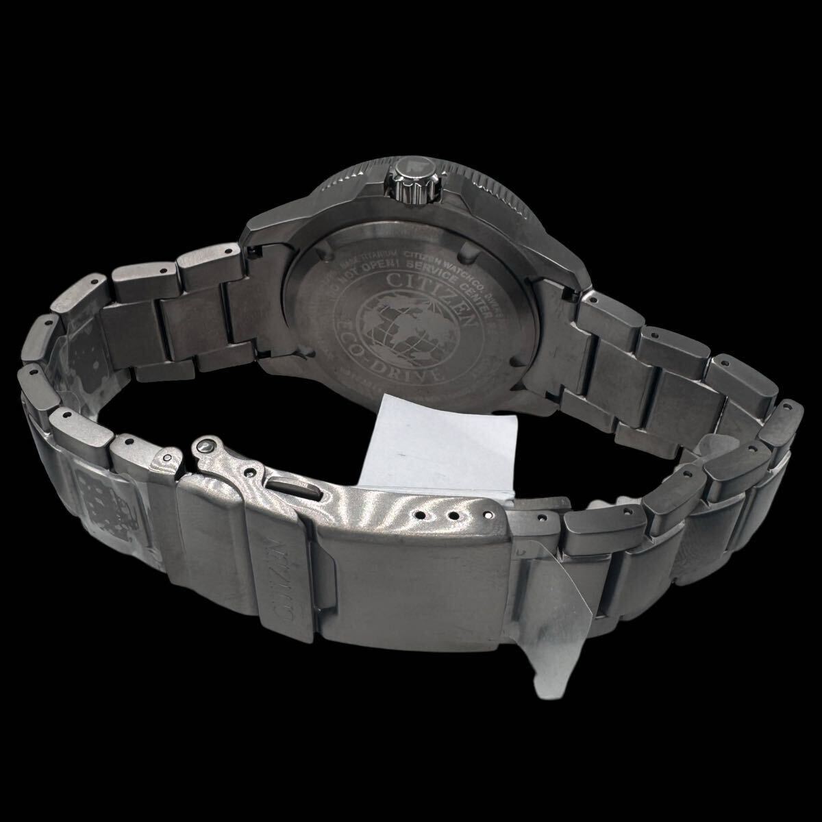 未使用品 稼働 CITIZEN シチズン エコドライブ プロマスター GMT ダイバー B877-R011791 ソーラー チタン メンズ腕時計 箱付き【c2507】_画像7