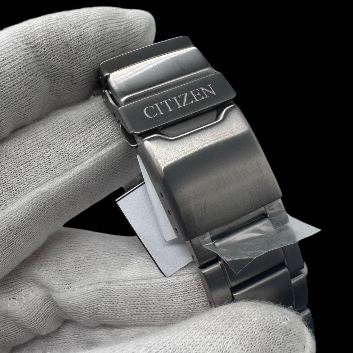 未使用品 稼働 CITIZEN シチズン エコドライブ プロマスター GMT ダイバー B877-R011791 ソーラー チタン メンズ腕時計 箱付き【c2507】_画像9