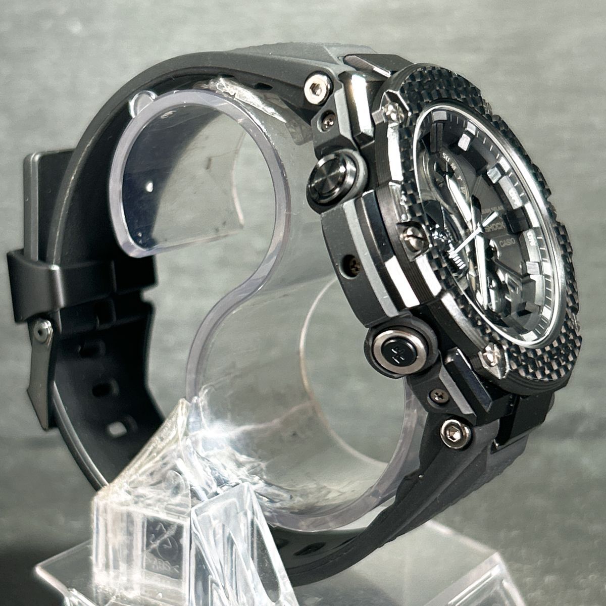 美品 CASIO G-SHOCK カシオ Gショック G-STEEL Gスチール GST-B100X-1AJF 腕時計 ソーラー アナログ デジタル カレンダー Bluetooth