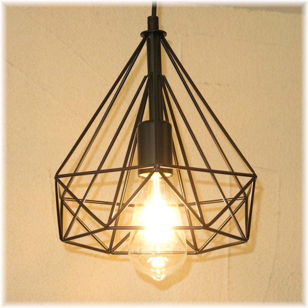 【送料無料！】★超激安即決！★新品 粋なデザイン ブラックアイアン LED付き ペンダント照明