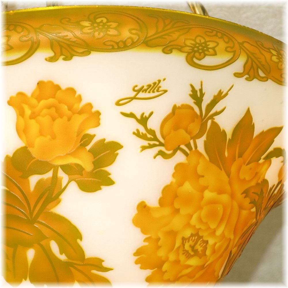 【送料無(wú)料！】☆豪華ガラス工蕓シャンデリア☆新品 アールヌーボー 様式 ガレ風(fēng) ガラス工蕓アンティークシャンデリア