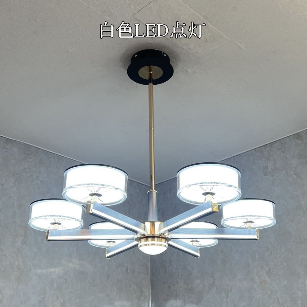 【LED付き】 新品 リビングライト 調(diào)光＆調(diào)色 直徑ワイド68cm リモコン付 高さ調(diào)整可 LED モダン シンプル 送料無(wú)料 led 安い 北歐 6～8畳