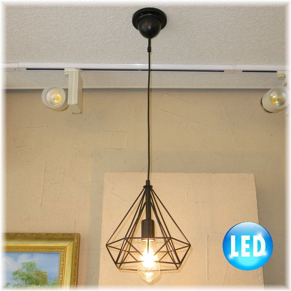 【送料無料！】★超激安即決！★新品?粋なデザイン ブラックアイアン LEDペンダント照明