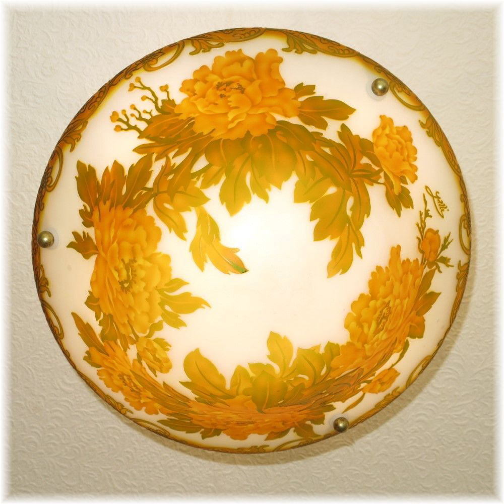 【送料無料！】☆豪華ガラス工蕓シャンデリア☆新品 アールヌーボー 様式 ガレ風 ガラス工蕓アンティークシャンデリア