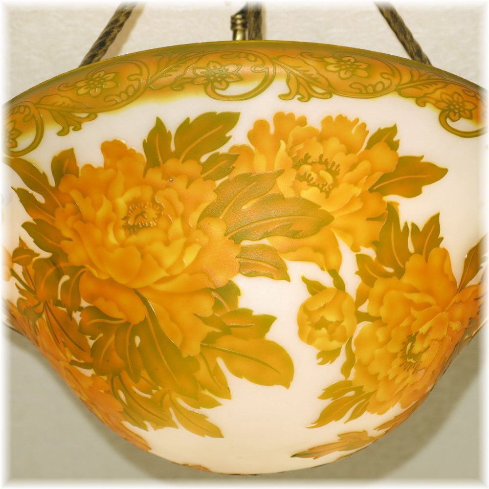 【送料無料！】☆豪華ガラス工蕓シャンデリア☆新品 アールヌーボー 様式 ガレ風 ガラス工蕓アンティークシャンデリア