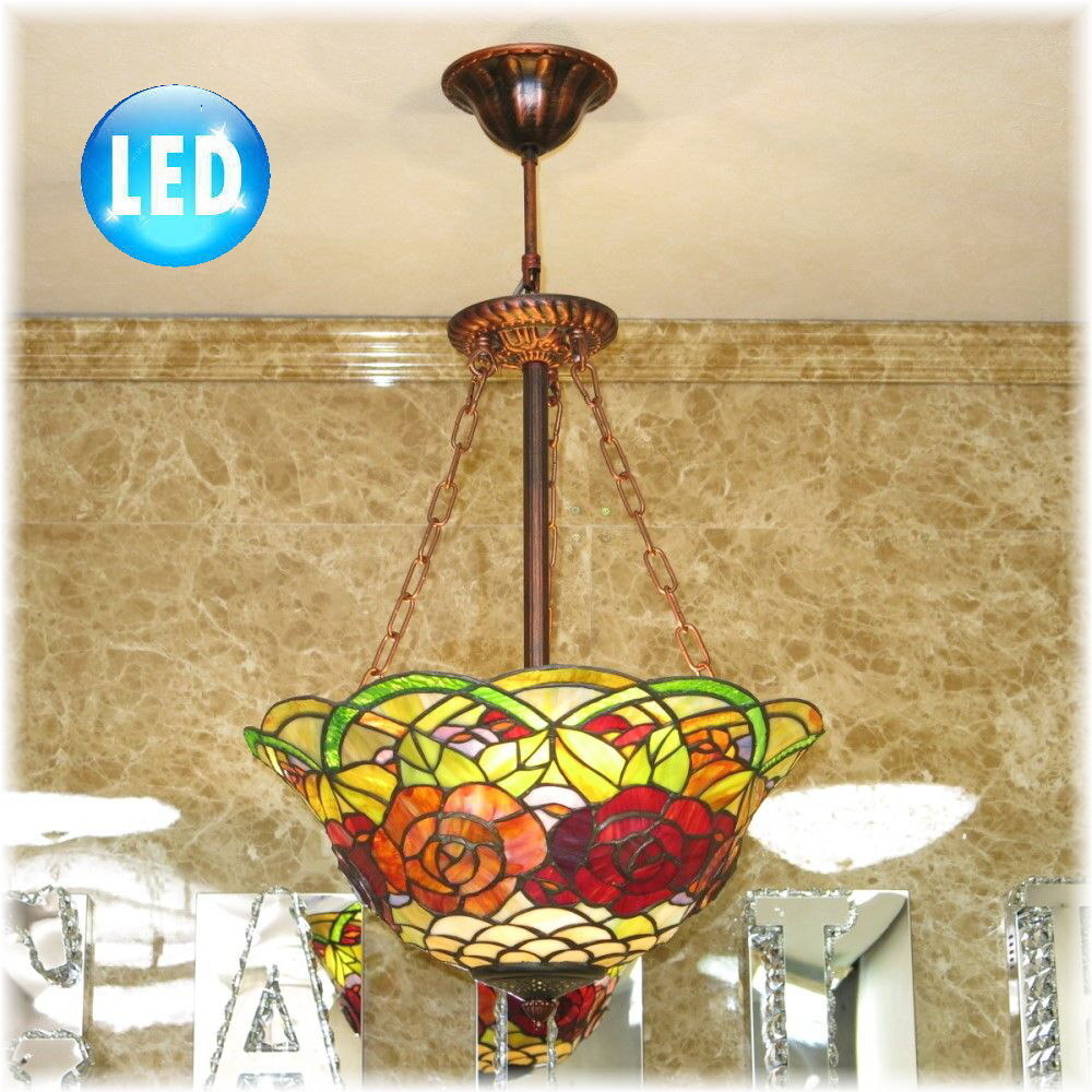 【LED付き！】新品 豪華！ ガラス工蕓品 ステンドグラス ペンダントライト led シャンデリア シーリング 安い 北歐 アンティーク 照明器具