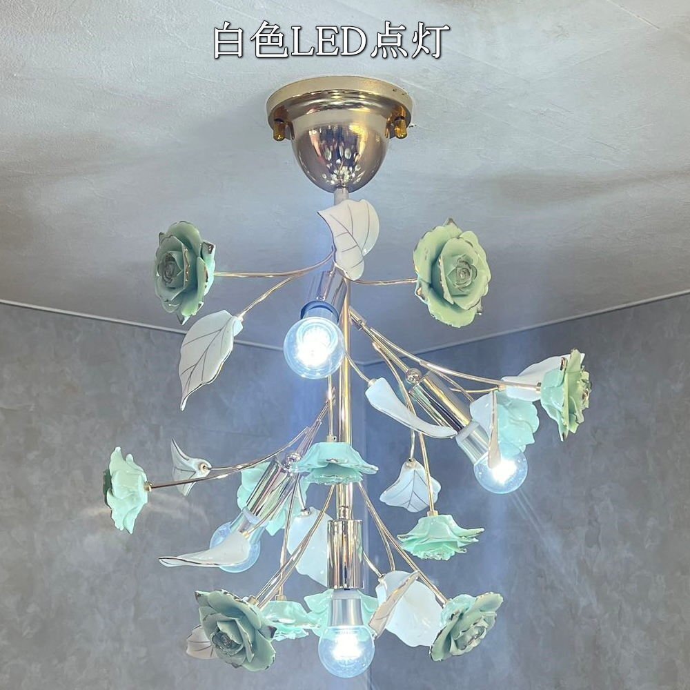 【LED付き】 引掛シーリング対応 可愛(ài)いデザイン 薔薇モチーフ LED 3燈 シャンデリア 調(diào)光対応 高さ調(diào)整可 PSE認(rèn)定 送料無(wú)料 安い 北