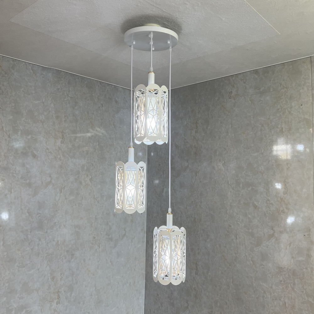 【LED付き】 新品 ホワイトアイアン ペンタクトライト 調(diào)光対応 リビング 階段 吹き抜け LED モダン 送料無(wú)料 led 安い 北歐 6畳 8畳