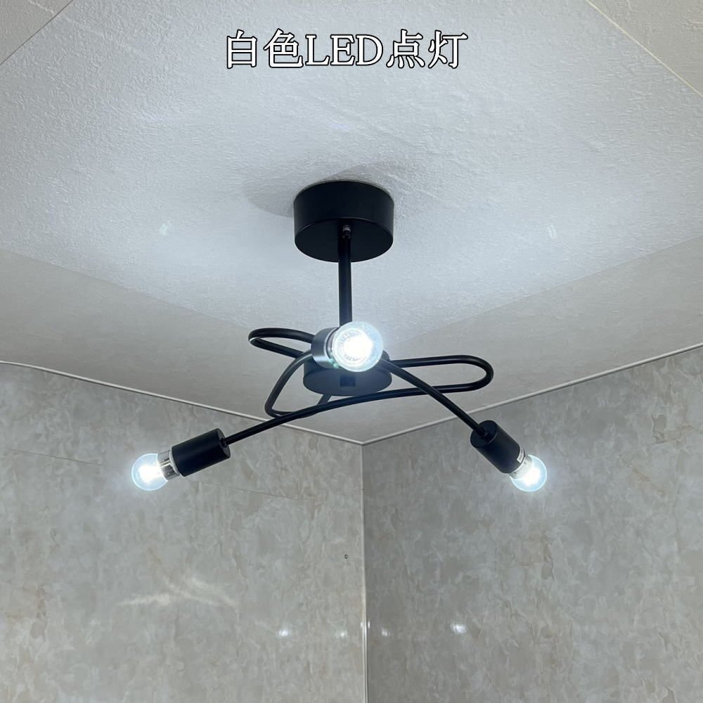 【LED付き！】引掛けシーリング対応 LED 3燈 シンプル ブラック アイアン シーリングトライト 直徑53cm PSE認(rèn)定 送料無料 led 安い 北歐