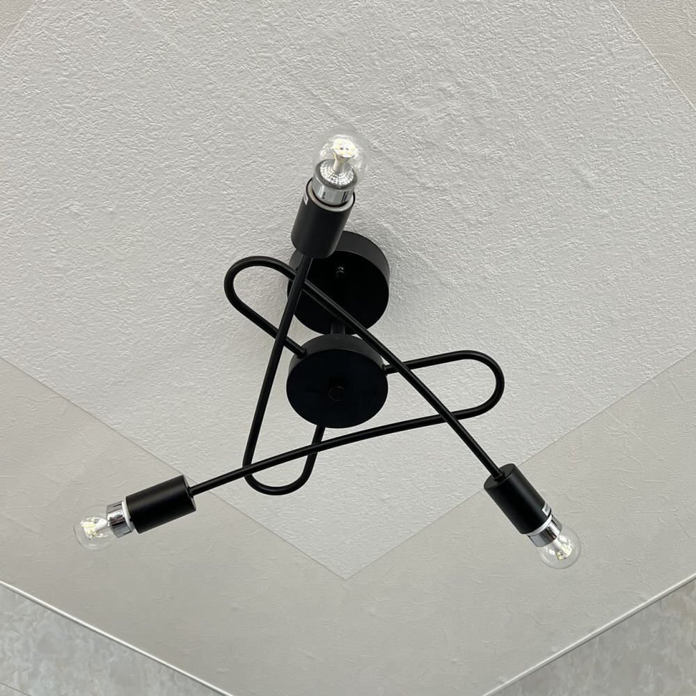 【LED付き！】引掛けシーリング対応 LED 3燈 シンプル ブラック アイアン シーリングトライト 直徑53cm PSE認(rèn)定 送料無料 led 安い 北歐