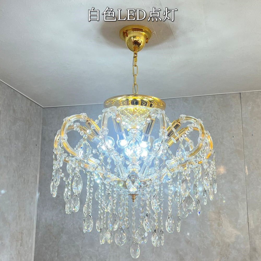 【LED付き】 新品 引掛けシーリング対応 LED 10燈 クリスタル シャンデリア 調光対応 直徑60cm 高さ調整可 送料無料 led 安い 北歐