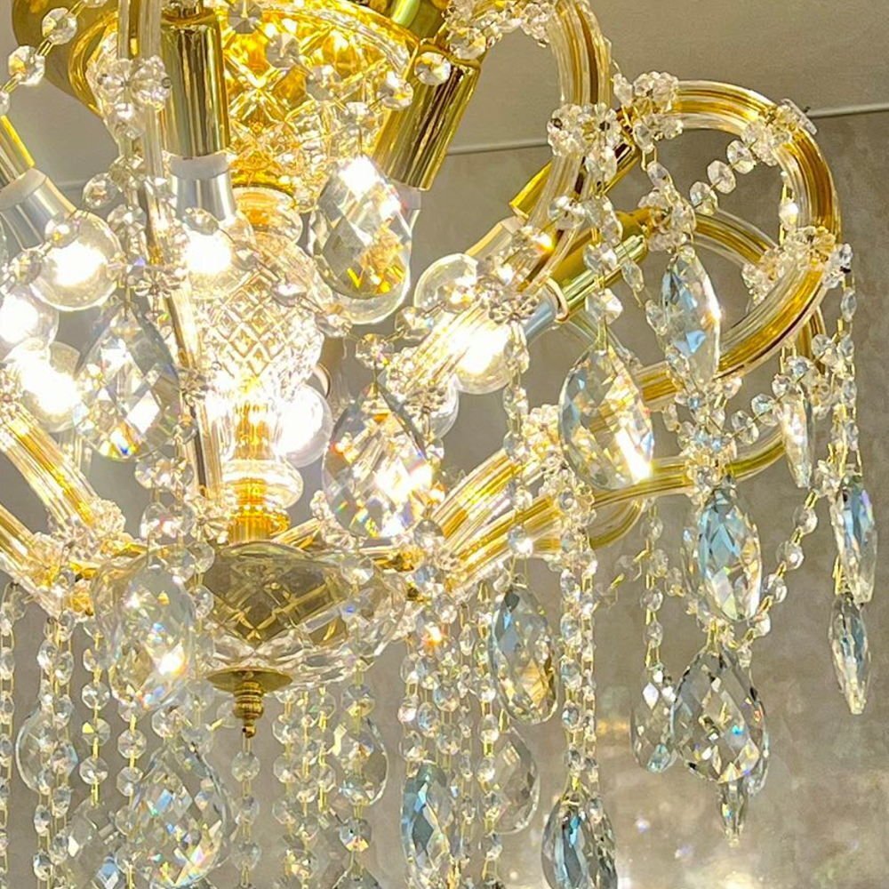 【LED付き】 新品 引掛けシーリング対応 LED 10燈 クリスタル シャンデリア 調光対応 直徑60cm 高さ調整可 送料無料 led 安い 北歐