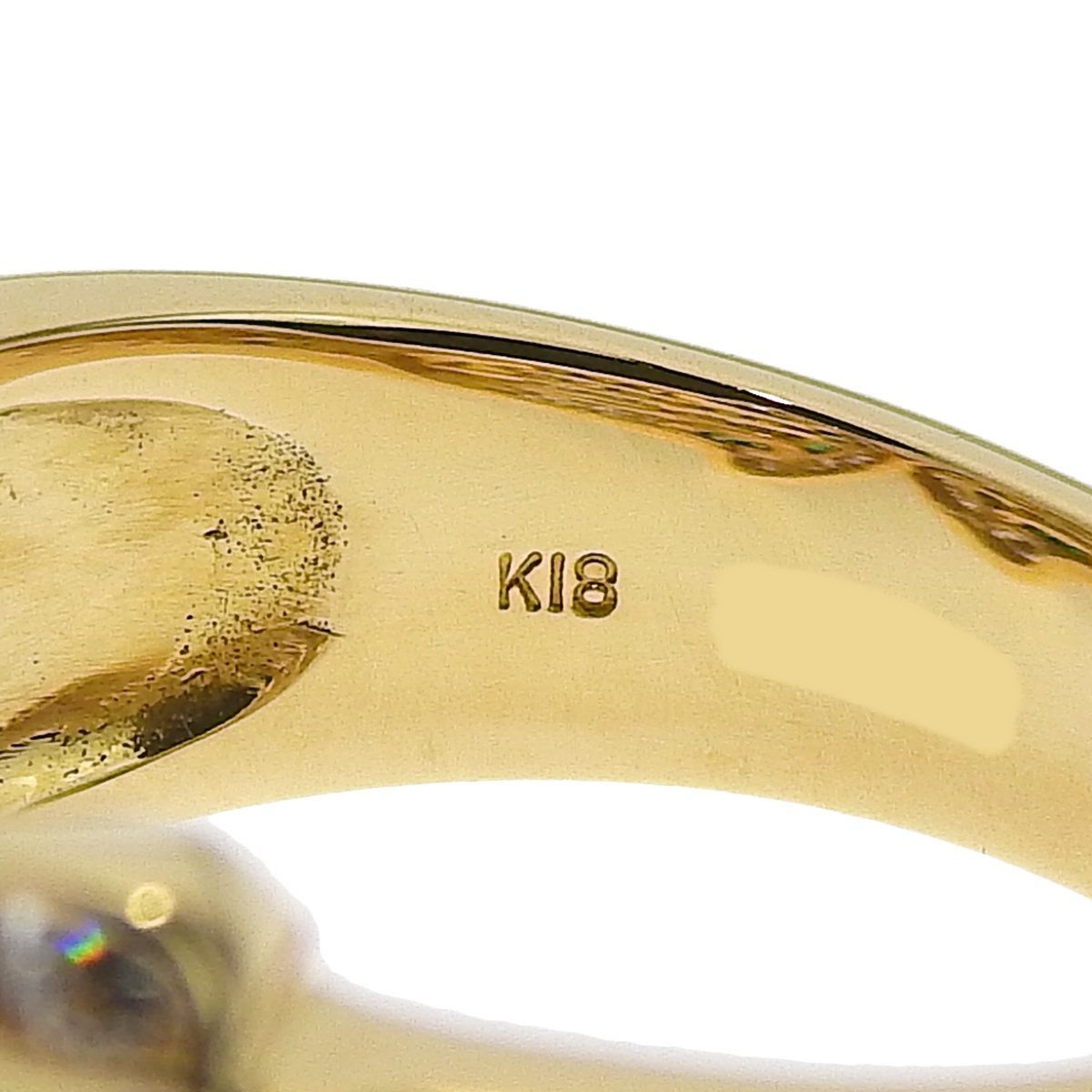 E0.37/D1.06 ダイヤモンド エメラルド リング K18 イエローゴールド YG 指輪 ジュエリー 11.5(51.5)号 金 緑 40802147778【アラモード】_画像5