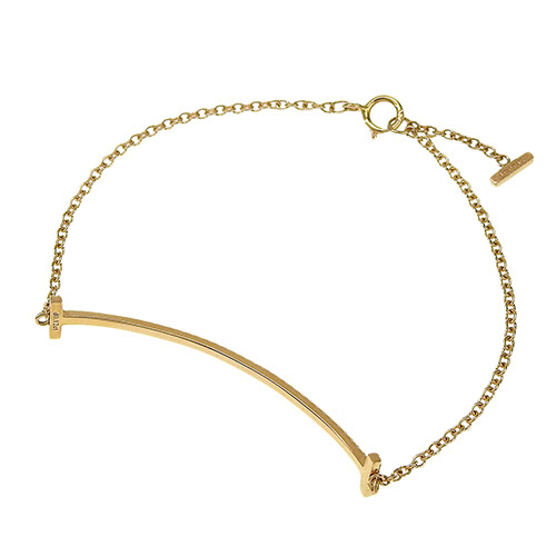 TIFFANY&Co. D0.12 ティファニー T スマイル ブレスレット スモール ダイヤモンド K18YG ジュエリー 41100076499【中古】【アラモード】
