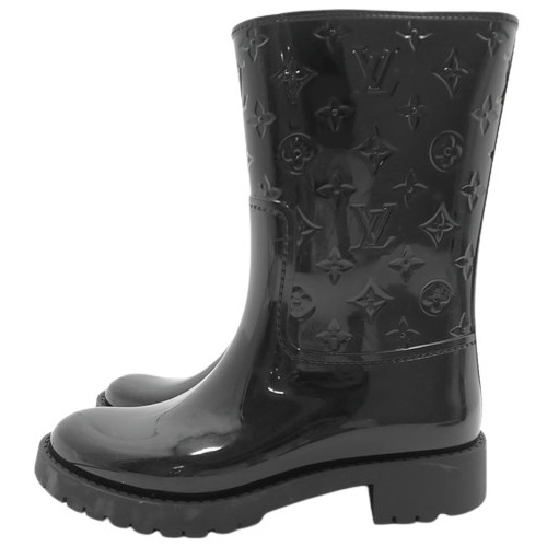 ルイ・ヴィトン ドロップス・ラインブーツ ブーツ 長靴 レインブーツ レインシューズ 39 ラバー ブラック黒 40802145835【アラモード】_画像2