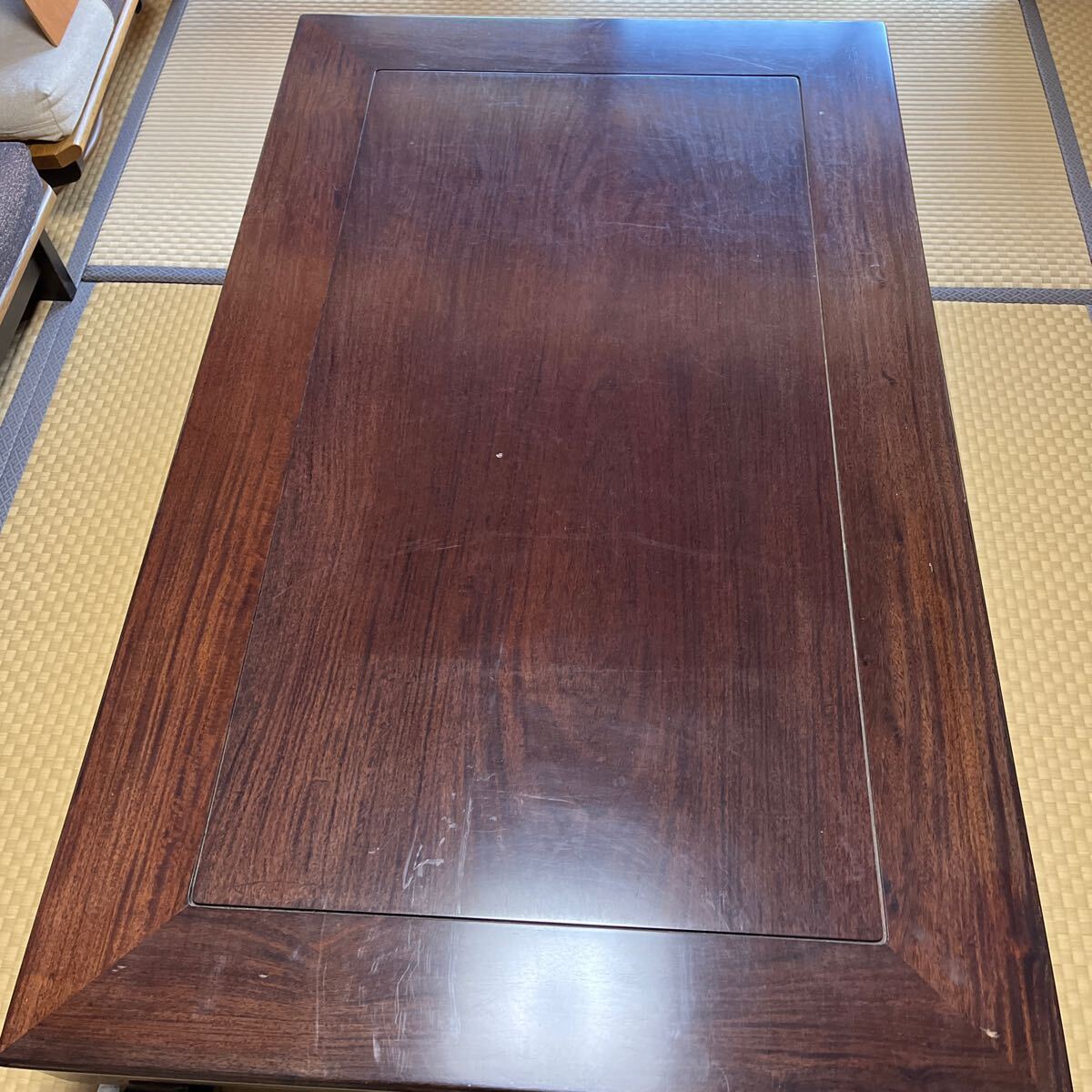 中古*高級座卓 重厚 無垢テーブル 幅150×奥行90×高さ33cm 和室 ちゃぶ台 座卓 昭和レトロ_画像2