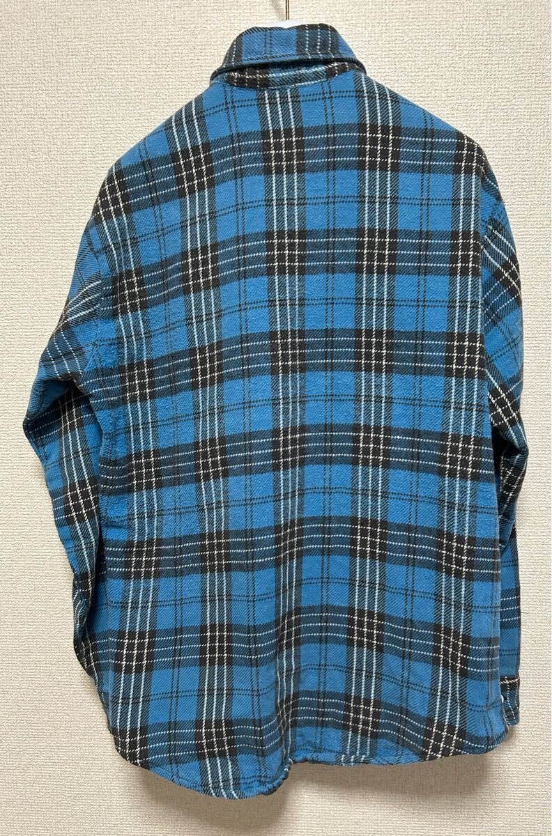 70's BIG MAC JCPenney ヘビーフランネルシャツ ネルシャツ チェック 長袖シャツ 単色タグ M USAヴィンテージ ビッグマック ブルー系_画像2