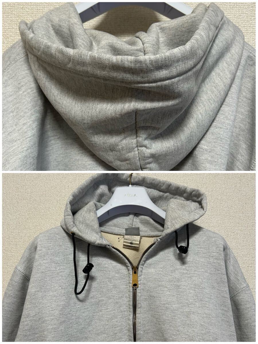 carhartt カーハート ダブルフェイス ジップアップ パーカー スウェットジップパーカー グレー ASH Medium Regular USA古着_画像3