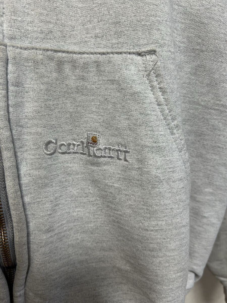 carhartt カーハート ダブルフェイス ジップアップ パーカー スウェットジップパーカー グレー ASH Medium Regular USA古着_画像8