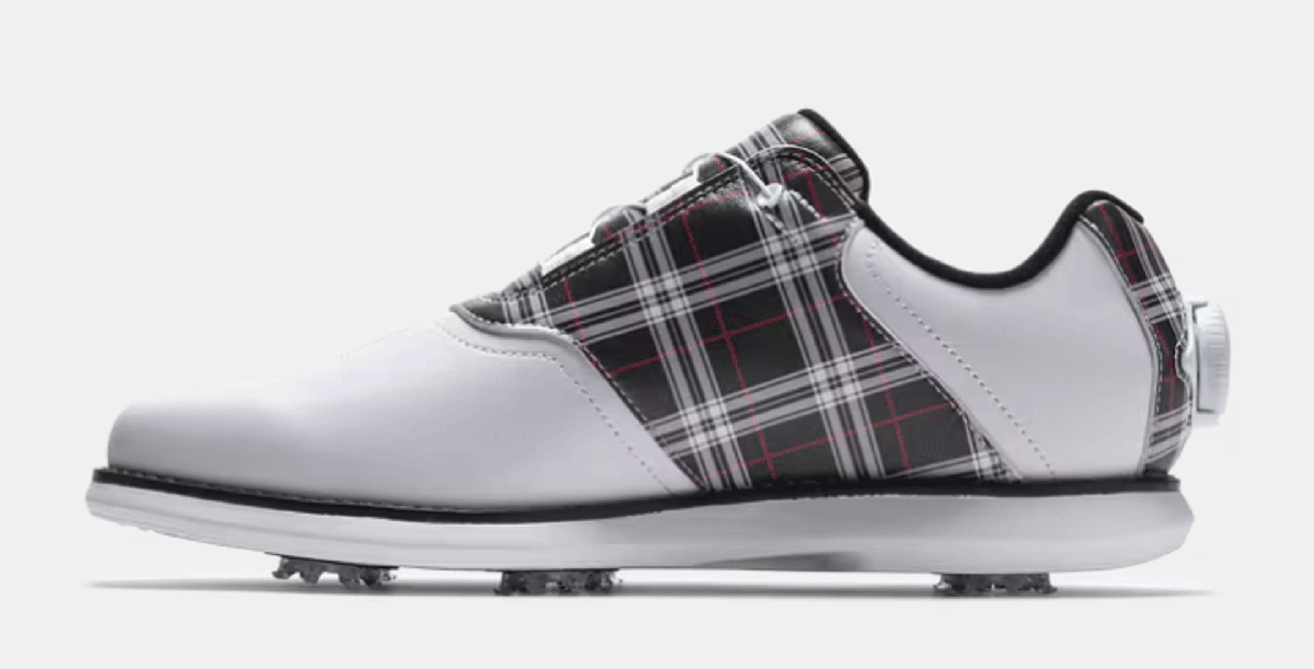 新品■フットジョイ■レディース イーコンフォート ボア スパイク■#98768■ホワイト／ブラック／レッド■23.0CM■彩るチェック柄■正規品_画像5