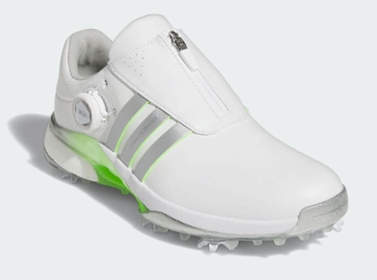 новый товар # Adidas #2024.3# женский # Tour 360-'24 боа шиповки #IF0264# белый | серебряный | зеленый Spark #24.5CM# стандартный товар