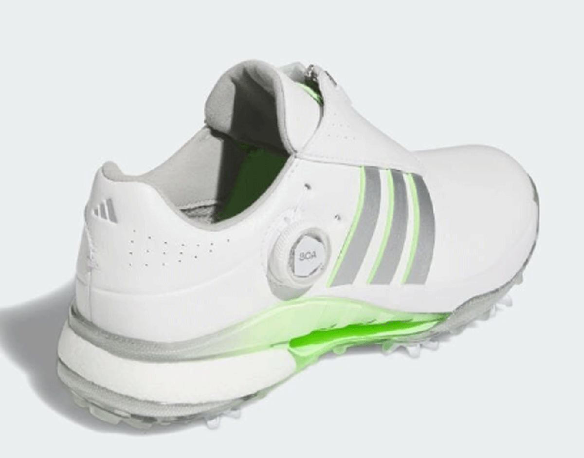 новый товар # Adidas #2024.3# женский # Tour 360-'24 боа шиповки #IF0264# белый | серебряный | зеленый Spark #24.5CM# стандартный товар