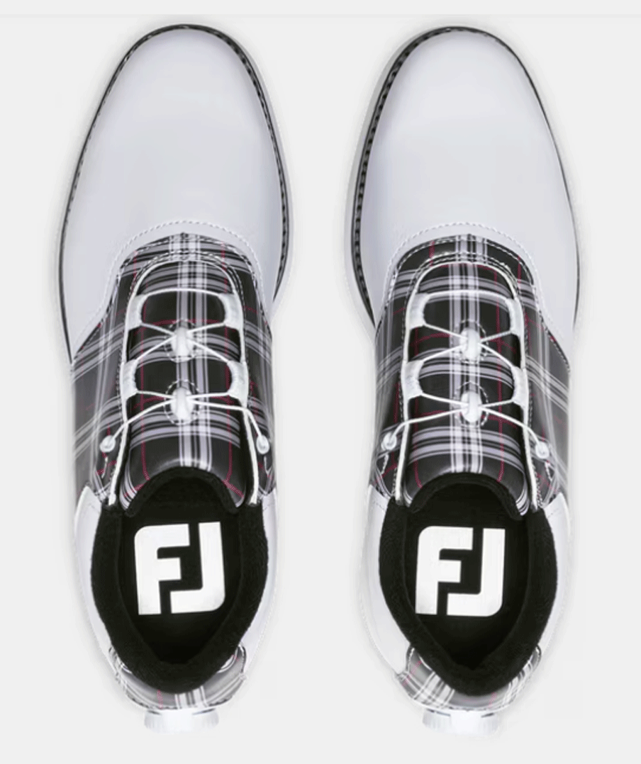 新品■フットジョイ■レディース イーコンフォート ボア スパイク■#98768■ホワイト／ブラック／レッド■23.0CM■彩るチェック柄■正規品_画像2