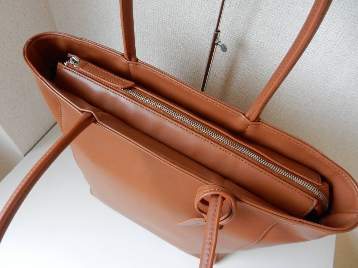 Dom Teporna(ドン テポーナ)☆A4対応☆肩掛けOK☆トートバッグ キャメル(金具シルバー)_画像8