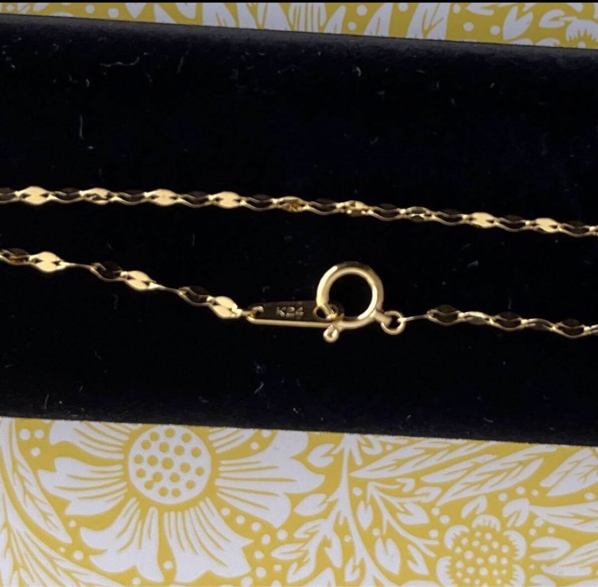 新品 花びら24Kチェーンネックレス キラキラ 刻印入り 純金 金 早い者勝ち 価格上昇中 資産価値_画像2