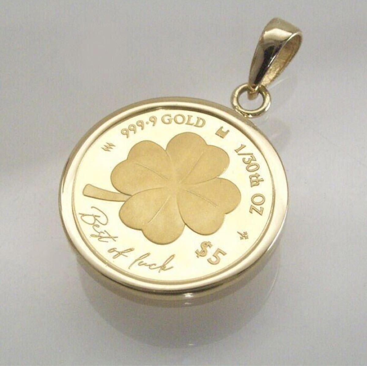 新品 希少品 純金 クローバー四葉ペンダントトップ 2025年限定品 早い者勝ち_画像2