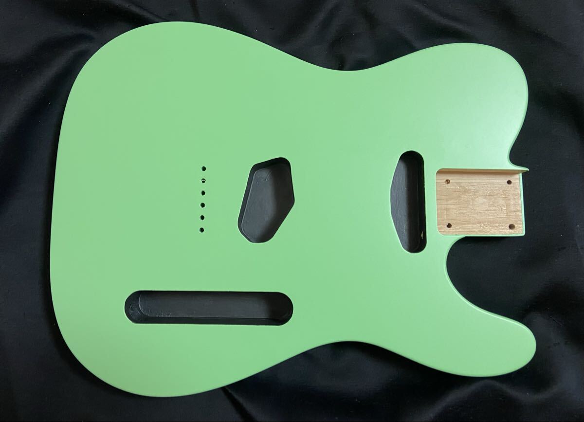 テレキャスター ボディ(No4)アルダーニトロサテン塗装サーフグリーンカラー_画像1