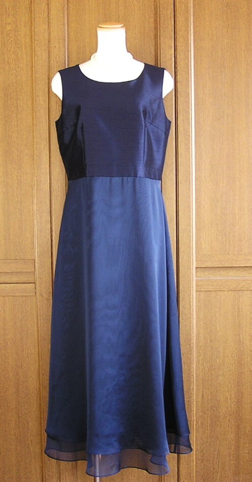 東京ソワール ドルチェ/SOIR DOLCE/紺 ネイビー/袖なし マキシ丈ロングワンピース×ボレロJK/11號/発表會 パーティー 結(jié)婚式親族ドレス等　