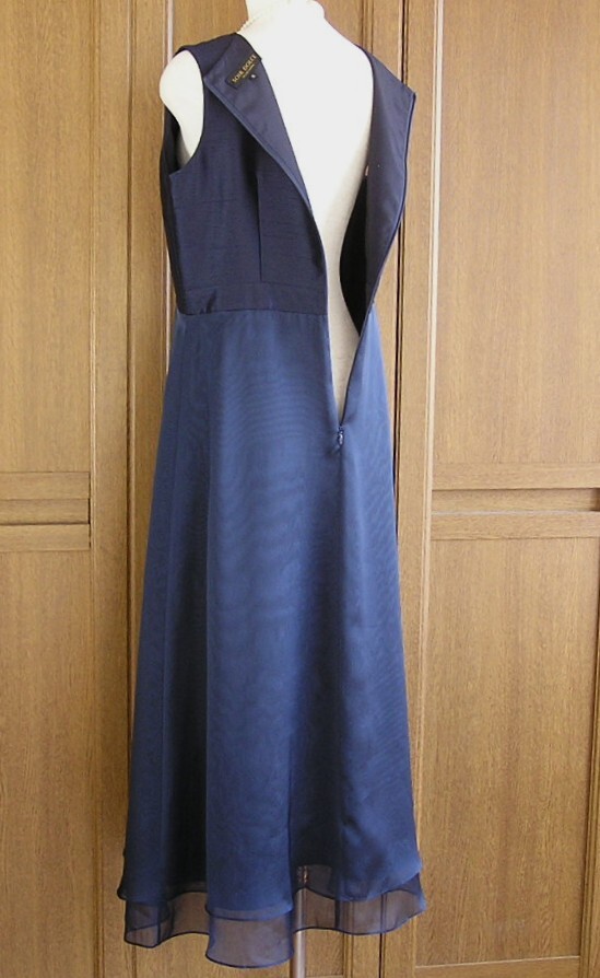 東京ソワール ドルチェ/SOIR DOLCE/紺 ネイビー/袖なし マキシ丈ロングワンピース×ボレロJK/11號/発表會 パーティー 結(jié)婚式親族ドレス等　