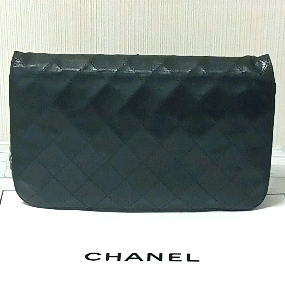【フルフラップ】CHANEL シャネル　チェーンショルダーバッグ　ラムスキン　プッシュロック　シングルフラップ　黒 　ブラック_画像2