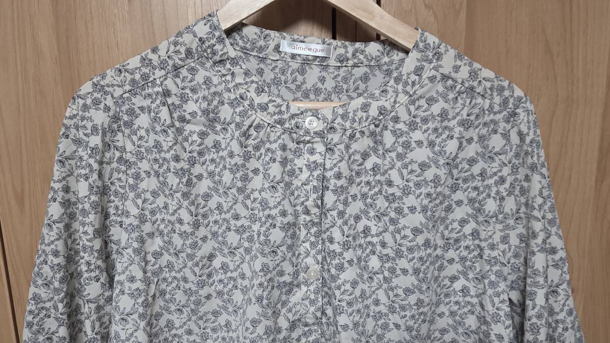 まとめて2着 しまむら aimee que ブラウス LLサイズ & BLUELIFE PORTLAND ポートランド ギャザースカート Fサイズ & 花柄 大きいサイズ_画像4