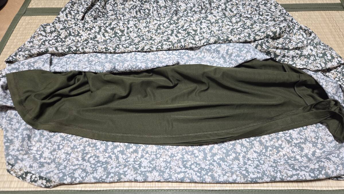 まとめて2着 しまむら aimee que ブラウス LLサイズ & BLUELIFE PORTLAND ポートランド ギャザースカート Fサイズ & 花柄 大きいサイズ_画像8