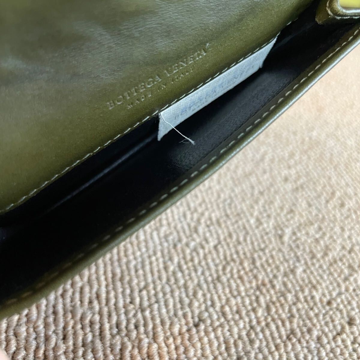 一円　美品　 ボッテガヴェネタ　 BOTTEGA VENETA イントレチャート カードケース 名刺入れ レザー カード入れ ブラック 財(cái)布