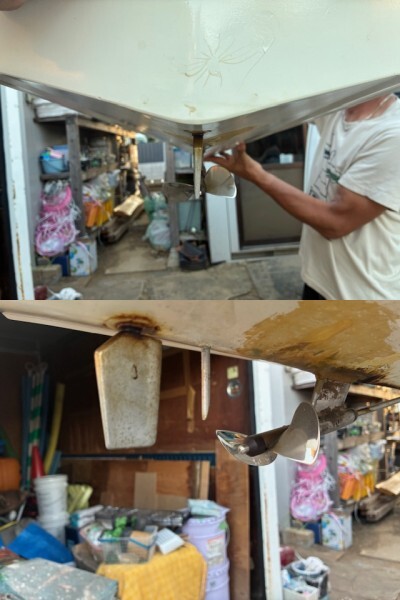 ★ジャンク品 全長約170cm 　当時物　ラジコンモーターボート中古品 【引き取り希望 千葉県千葉市稲毛区穴川付近 】★_画像9