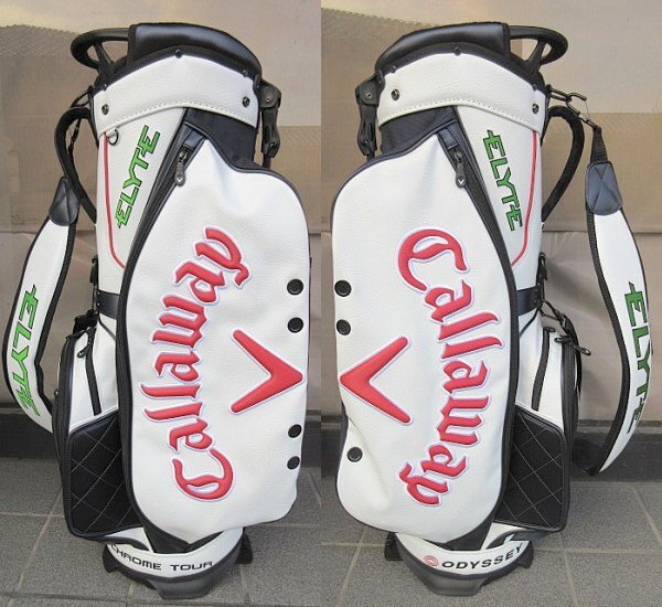 T 中古美品 キャロウェイ ツアー スタンド 25 JM キャディバッグ 5125005 ホワイト/ネイビー/レッド_画像3