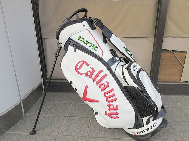 T 中古美品 キャロウェイ ツアー スタンド 25 JM キャディバッグ 5125005 ホワイト/ネイビー/レッド_画像1