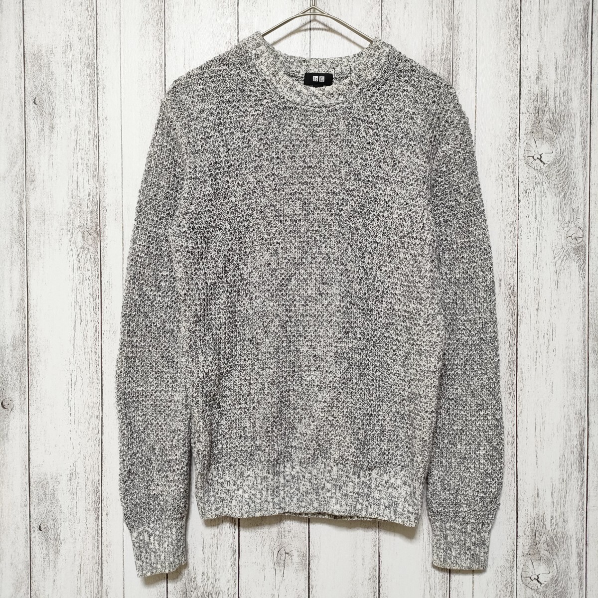 UNIQLO ユニクロ (S)　ワッフル クルーネックセーター_画像1