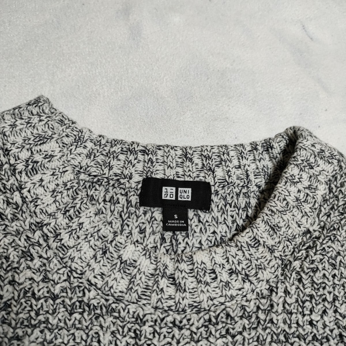 UNIQLO ユニクロ (S)　ワッフル クルーネックセーター_画像4