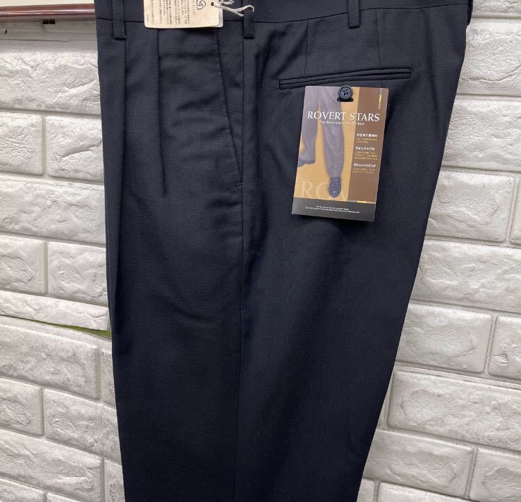 新品☆未使用 W88cm ネイビー系 ゴルフパンツ カジュアルパンツ ゴルフウェア GOLF スラックス 2タック 動きやすい ウォッシャブル_画像6
