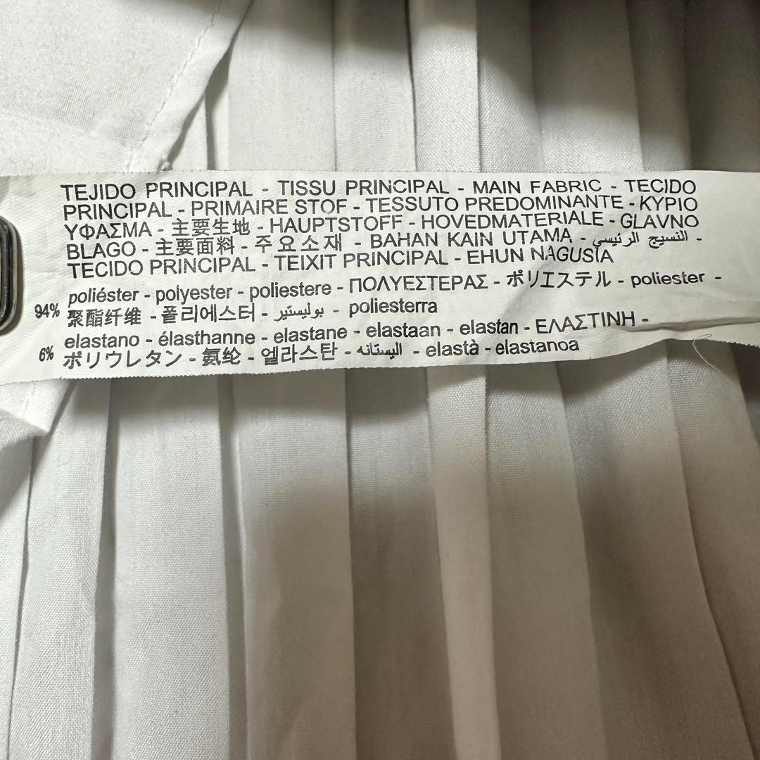 ZARA カットソー 異素材 ドッキング レイヤード 背面プリーツ 黒白 S._画像9