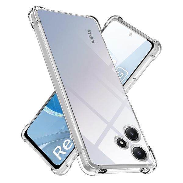 F在庫処分 Redmi 12 5G ケース クリア 透明 カバー XIG03 レッドミ 四隅 エアクッション 保護 丈夫 耐衝撃 頑丈 ソフト シリコン TPU 米軍_画像1