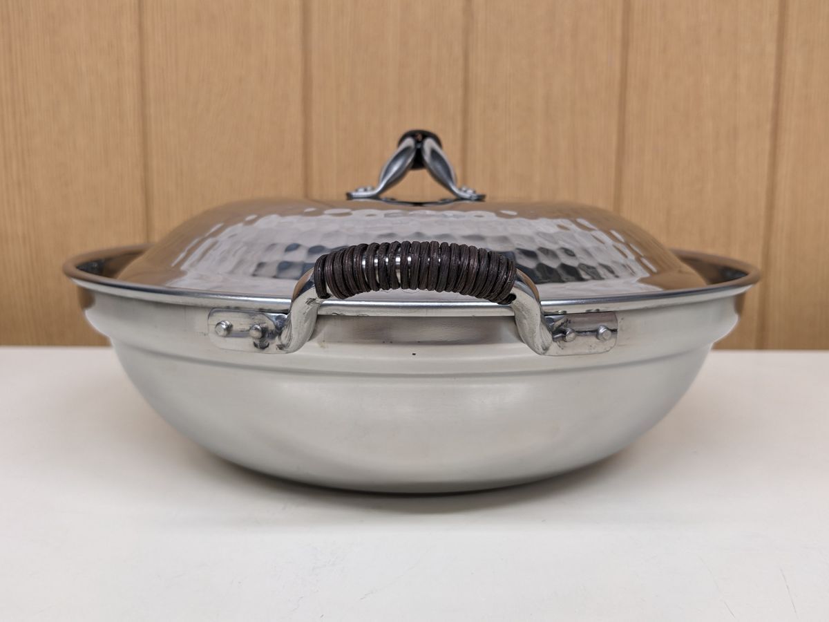 ii694■【デッドストック】ステンレス製のしゃぶしゃぶ鍋 18-8 湯豆腐鍋 1～4人用 両手鍋 蓋付き 卓上鍋 調理器具/100_画像5