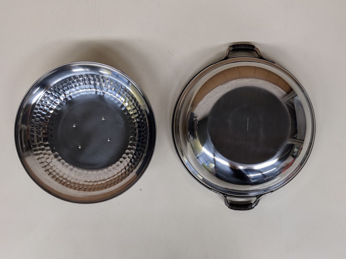 ii694■【デッドストック】ステンレス製のしゃぶしゃぶ鍋 18-8 湯豆腐鍋 1～4人用 両手鍋 蓋付き 卓上鍋 調理器具/100_画像7